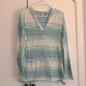 Prana Lightweight Hoodie, green and blue, large